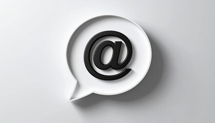 3D @ email symbol icon in a speech bubble