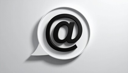 3D @ email symbol icon in a speech bubble