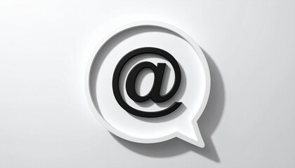 Obraz premium 3D @ email symbol icon in a speech bubble