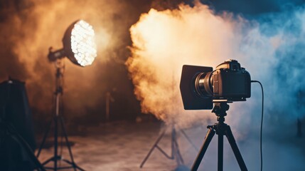 Film set styled photography lifestyle advertising product composition dramatic studio equipment creative