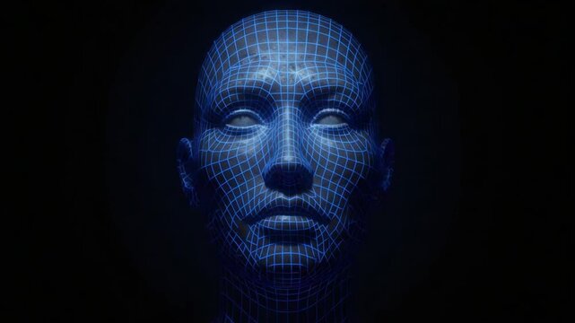 Digital human face wireframe