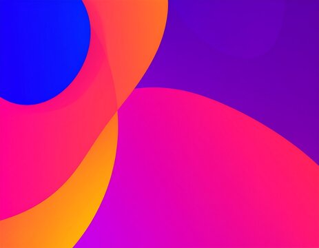 Vibrant abstract shapes in overlapping circles of bold colors