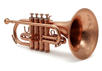Naklejka premium Copper trumpet instrument