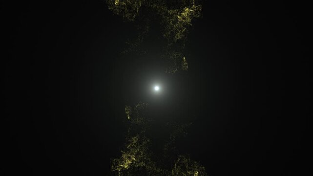 Golden light particles rising around a bright glowing core on a dark background. Abstract energy flow, futuristic shine, cosmic dust or magical aura design for modern visuals and backgrounds.
