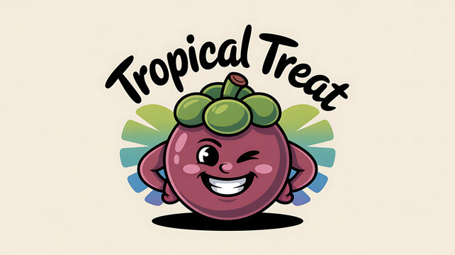 A surprised and shocked cartoon mangosteen