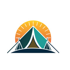 vector illustration of camping tent in nature