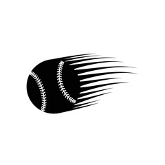 Dynamic Black Baseball with Motion Trails, Stitched Seams, Speed Effect