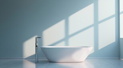 Modern bathtub bathroom minimal interior lifestyle wellness design background