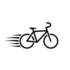 Minimalist Black Silhouette of a Bicycle in Motion