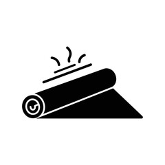 Rolled-up Fabric Being Heated for Installation