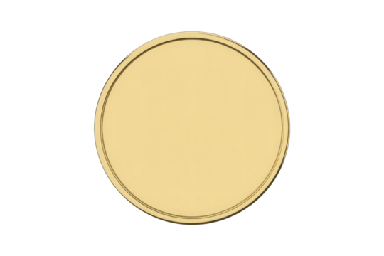 A blank, gold, oval-shaped medallion, perfect for adding your own design or text. background removed