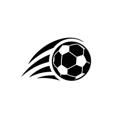 Obraz premium Stylized Black and White Soccer Ball with Dynamic Motion Streaks, Graphic Sports Icon