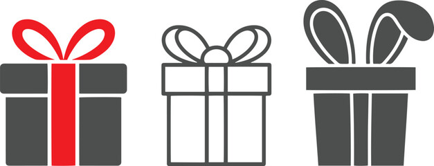 Gift Box Vector Set – Holiday Present Icon Collection Isolate on White Background
