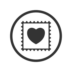 Post stamp heart icon isolated on transparent background