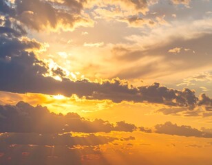 Golden sunset cloudscape