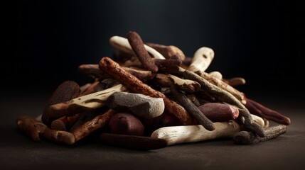 Herbal sticks styled rustic lifestyle advertising product composition photography organic medicine