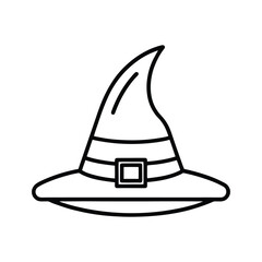 black witch hat illustration icon