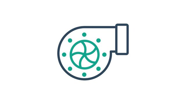 Turbo icon animation. Animated icon related to speed. suitable for user interface, provide visual feedback and more. Line animated icon style. Transparent background