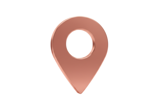 Isolated Location pin, point of interest, marker, map pointer, navigation, search area