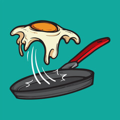 Fried Egg Cartoon Vector Illustration