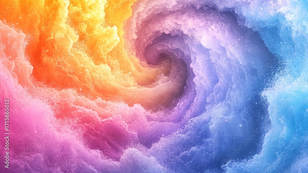 Poster abstract swirl of colorful clouds. possible use background for design projects, digital art