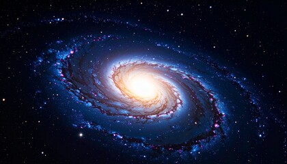 Fototapeta premium Spiral galaxy in deep space with galactic arms bending around