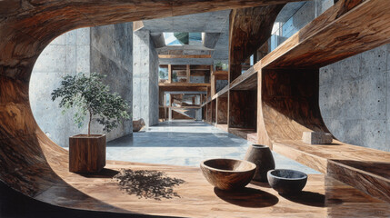A oil painting illustration of Elasticity