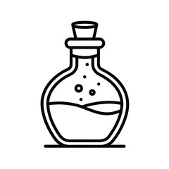 transparent glass bottle with liquid vector illustration