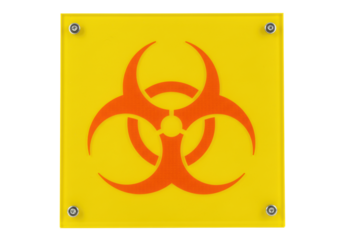 Isolated biohazard warning label for dangerous materials, infectious substances, contamination risk