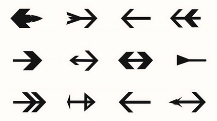 Collection of Diverse Arrow Icons Showing Direction and Movement