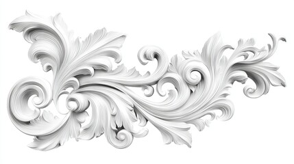 Ornate white relief carving
