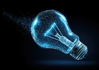 Innovative Lightbulb Design, Digital Art, Futuristic Technology, Abstract Illustration, Modern Lighting Concept.