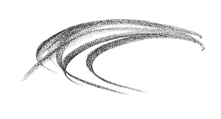 Hand drawn black pencil lines, circles, stripes and squiggly lines on transparent background.