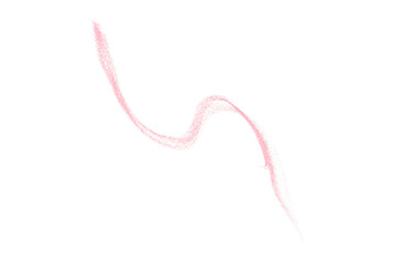 Hand drawn pink pencil lines, circles, stripes and squiggly lines on transparent background.
