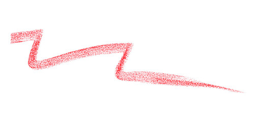 Hand drawn red pencil lines, circles, stripes and squiggly lines on transparent background.