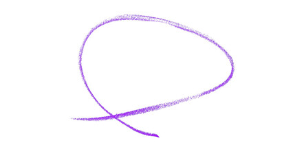 Hand drawn purple pencil lines, circles, stripes and squiggly lines on transparent background.