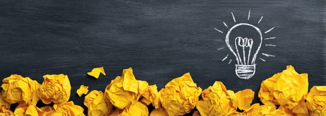 Popcorn and Lightbulb Idea Concept.