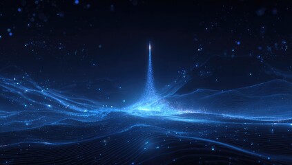 Abstract Cosmic Space Rocket Launch.