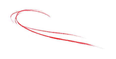 Hand drawn red pencil lines, circles, stripes and squiggly lines on transparent background.