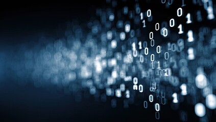 Binary Code Stream Abstract Background.