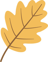 vector illustration of an autumn leaf with flat style