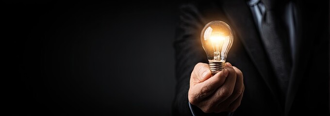 Business Idea, Innovation, Inspiration, Light Bulb, Hand Holding, Success.