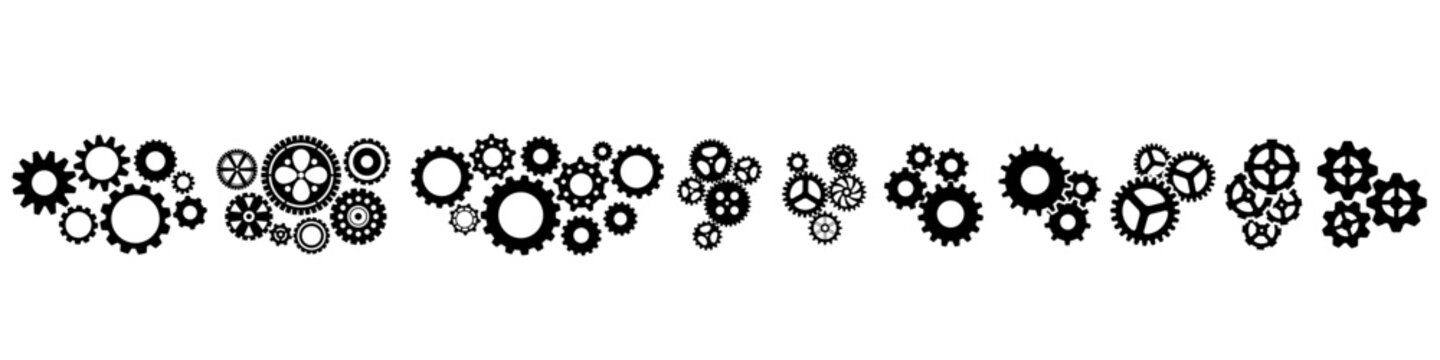 Gear icon vector set. clockwork illustration sign collection. Mechanics symbol.