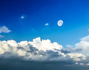 Night sky with moon and clouds