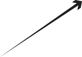 Bold black arrow pointing diagonally upward, symbolizing growth, progress, and direction. Minimal design ideal for business, data visualization, infographics, or strategic concept art.