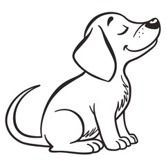 Fototapeta premium Cute Puppy Silhouette Vector (SVG) with Transparent Background