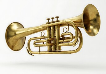 Naklejka premium Golden trumpet instrument