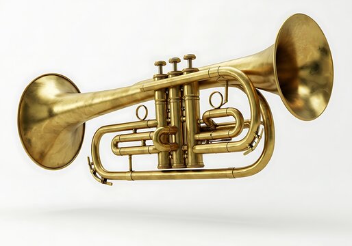 Golden trumpet instrument - Powered by Adobe