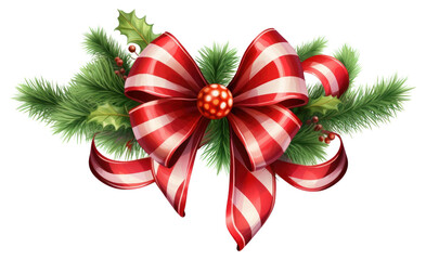 PNG festive red ribbon decoration