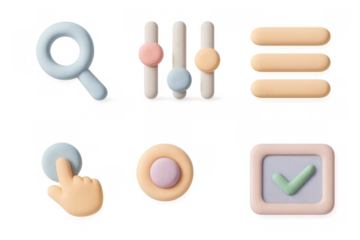 Simple ui icon set illustration for apps and web design